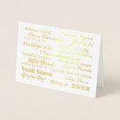 Mehrsprachige frohe Weihnachtssprachen Foil Folienkarte (Vorderseite)