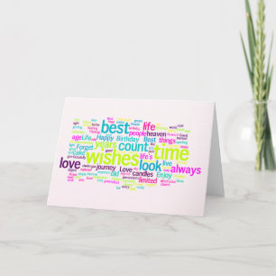 Mehrsprachige Geburtstagswortwolke Karte