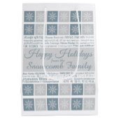 Mehrsprachige Geschenktasche "Happy Holidays" Mittlere Geschenktüte (Rückseite)