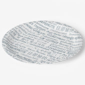 Mehrsprachige "Happy Holidays"-Teller Pappteller (Schrägansicht)