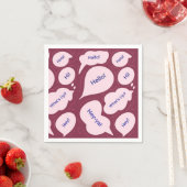 Mehrsprachige Hello Speech Bubbles Muster Serviett Serviette (Beispiel)