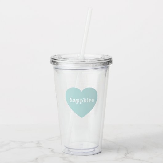 Mehrsprachige Liebe - Mini Blue Acrylic Tumbler Acryltrinkbecher (Rückseite)