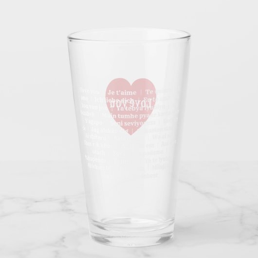 Mehrsprachige Liebe Tumbler Red Heart Custom Desig (Vorderseite)