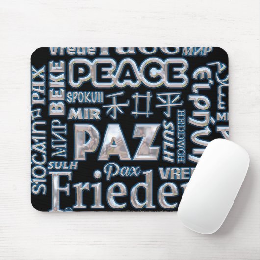 Mehrsprachige Maus schwarz und chromisch Mousepad (Mit Mouse)