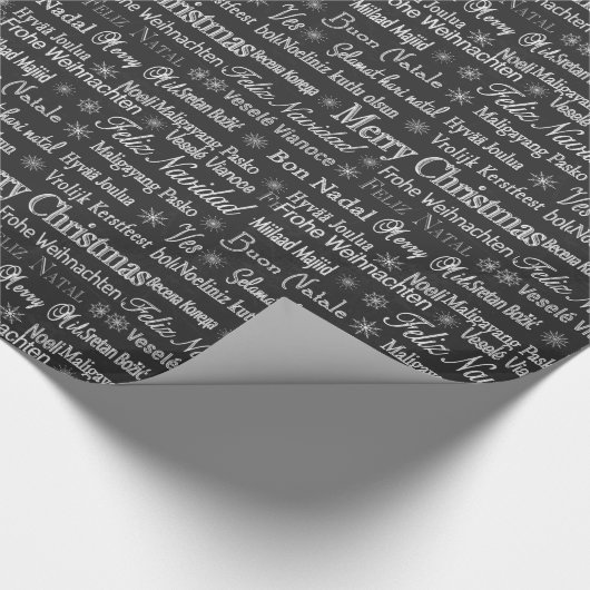 Mehrsprachige Merry Christmas Thunder_Cove Geschenkpapier (Ecke)