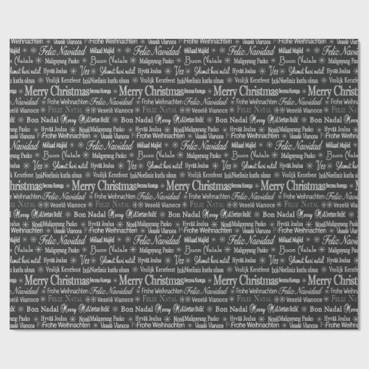 Mehrsprachige Merry Christmas Thunder_Cove Geschenkpapier (Flach)