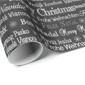 Mehrsprachige Merry Christmas Thunder_Cove Geschenkpapier (Rolleneckpunkt)