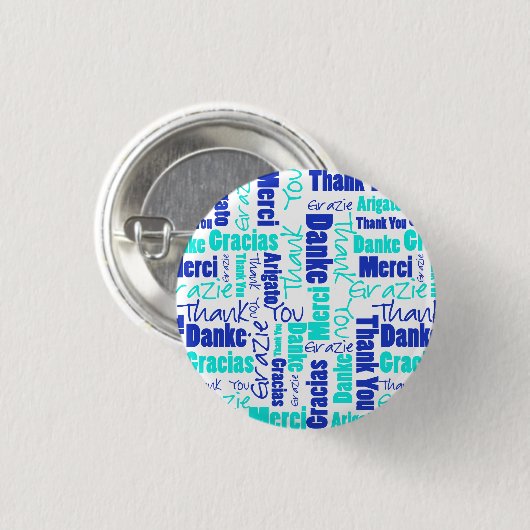 Mehrsprachige Typografie-Blues Button (Vorne & Hinten)