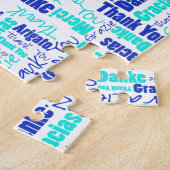 Mehrsprachige Typografie Vielen Dank Blues Puzzle (Seite)