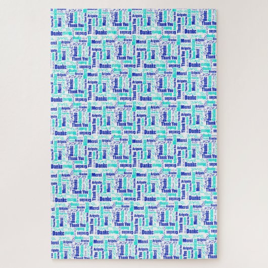 Mehrsprachige Typografie Vielen Dank Blues Puzzle (Vertikal)