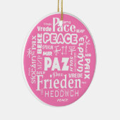 Mehrsprachige Weihnachtsdekoration - Rosa Keramik Ornament (Rechts)
