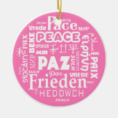 Mehrsprachige Weihnachtsdekoration - Rosa Keramik Ornament (Vorne)