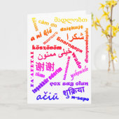 Mehrsprachiger Dank Sprachen Ombré farbenfroh Karte (Gelbe Blume)