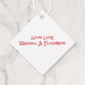 Mehrsprachiger Dank Typografie Collage Red Black Geschenkanhänger (Rückseite)