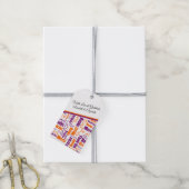 Mehrsprachiger Dank Typografie Lila Orange Geschenkanhänger (Mit Garn)