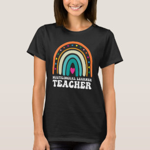 Mehrsprachiger Lerner Leopard Rainbow Multi T-Shirt