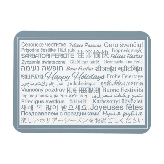 Mehrsprachiger Magnet "Happy Holidays" (Horizontal)