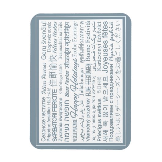 Mehrsprachiger Magnet "Happy Holidays" (Vertikal)