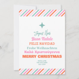 Mehrsprachiger Weihnachtsbaum Feiertagskarte
