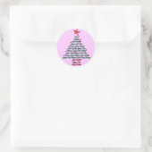 Mehrsprachiger Weihnachtsbaum mit Stern Runder Aufkleber (Tasche)