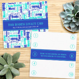 Mehrsprachiges Dankeschön an die Loyalität Quadratische Visitenkarte