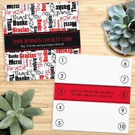 Mehrsprachiges Dankeschön an die Loyalität Quadratische Visitenkarte