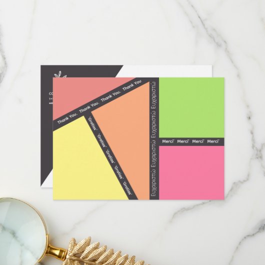 Mehrsprachiges Dankeschön Karte (Vorderseite/Rückseite Beispiel)