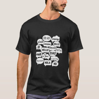 Mehrsprachiges Hello Polyglot Globetrotter T-Shirt