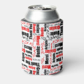 Mehrsprachiges Rotes Schwarzes Vielen Dank Typogra Dosenkühler