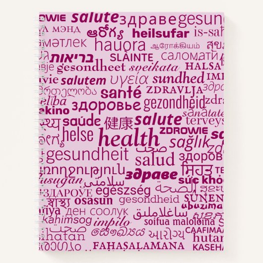 Mehrsprachiges Text-Health-Notebook - Farben auswä Notizblock (Vorderseite)