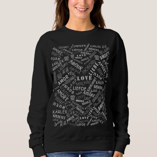 Mehrsprachiges Text-Liebe Sweatshirt - Farben ausw (Vorderseite)