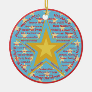 Mehrsprachiges Weihnachten Keramikornament