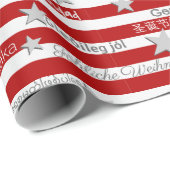 Mehrsprachiges Weihnachtsrotes Strickpapier Geschenkpapier (Rolleneckpunkt)