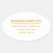 Mehrzweck-Gold und Weiß Ovaler Aufkleber (Vorderseite)