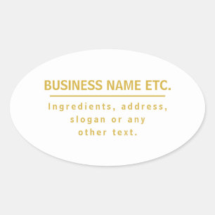 Mehrzweck-Gold und Weiß Ovaler Aufkleber