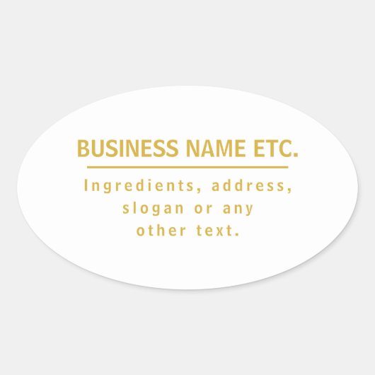 Mehrzweck-Gold und Weiß Ovaler Aufkleber (Vorderseite)