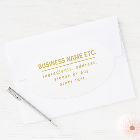 Mehrzweck-Gold und Weiß Ovaler Aufkleber (Umschlag)