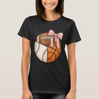 Mehrzweckball Rosa Schleife Baseball Football T-Shirt