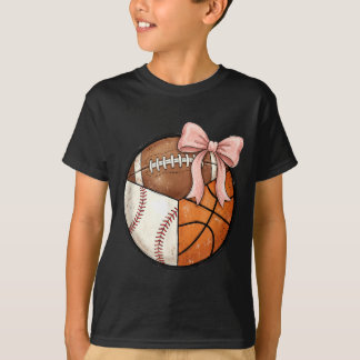 Mehrzweckball Rosa Schleife Baseball Football T-Shirt