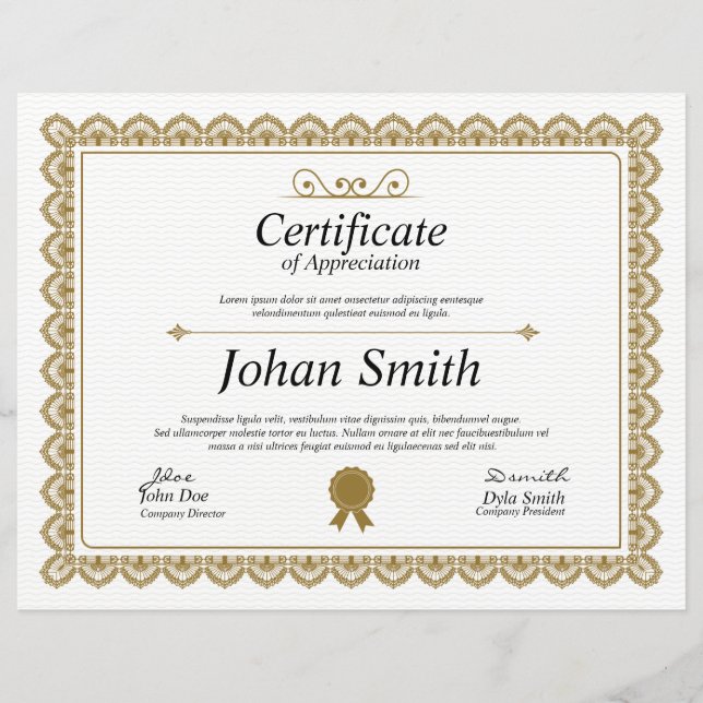 Mehrzweckzertifikat (Vorderseite)