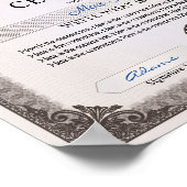 Mehrzweckzertifikat Poster (Ecke)