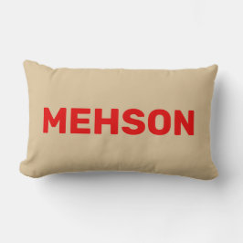 ‚MEHSON‘ | Jungfrau Inseln Slang Roter Text, Beige Lendenkissen