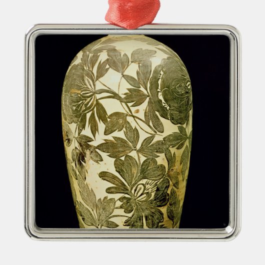 Mei P'ing Vase mit einer schwarzen Ornament Aus Metall (Vorne)