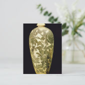Mei P'ing Vase mit schwarzer Blumendekoration Postkarte (Stehend Vorderseite)