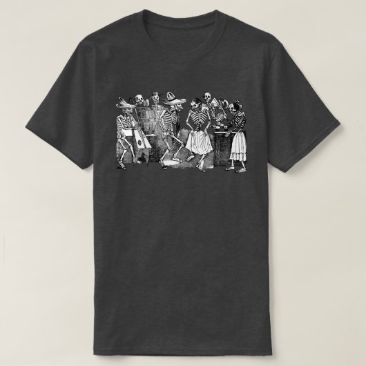 Meican Calaca Skeleton Dance Party T-Shirt (Design vorne)