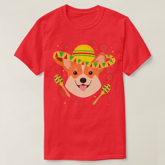 Meican Corgi Dog Lovers Cinco De Mayo Meico Fiesta T-Shirt (Design vorne)