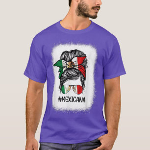 Meican Flag Mama Bun LATIN Meico Hispanic Heritage T-Shirt