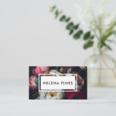 Meichte, traurige, malerische Blume auf dunkel Visitenkarte (Stehend Vorderseite)