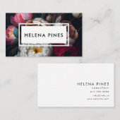 Meichte, traurige, malerische Blume auf dunkel Visitenkarte (Vorne/Hinten)