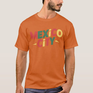 Meico City Souvenir Bunte Buchstaben Freund T-Shirt